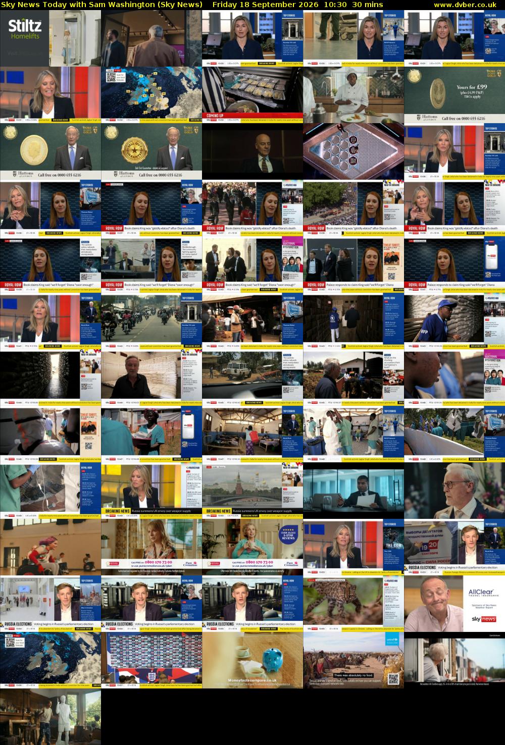 Sky News Today with Sam Washington (Sky News) Friday 18 September 2026 10:30 - 11:00