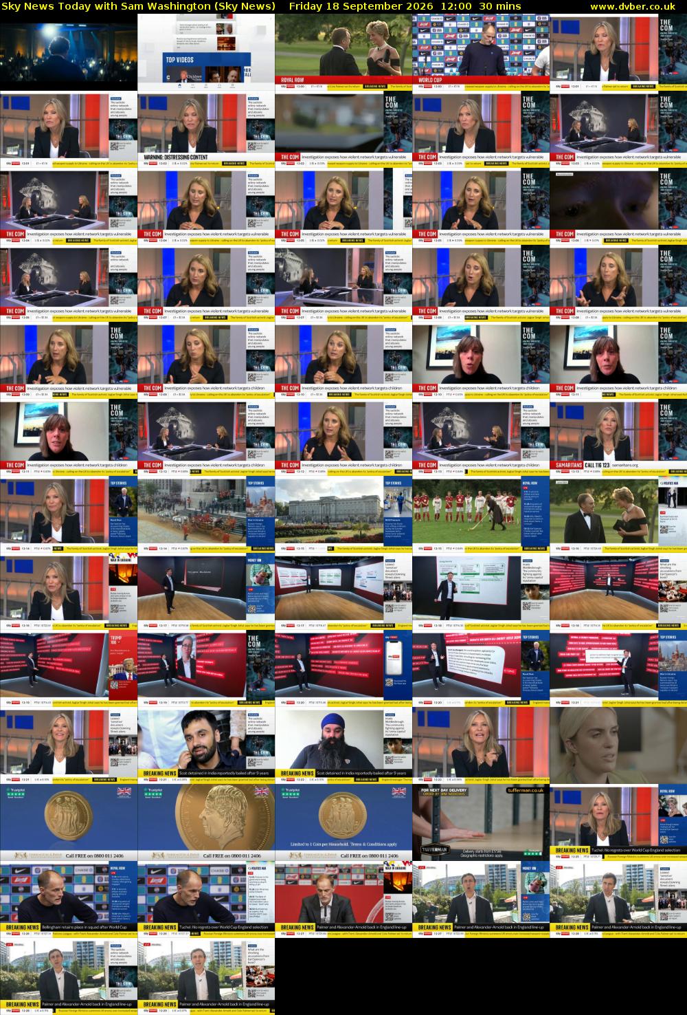 Sky News Today with Sam Washington (Sky News) Friday 18 September 2026 12:00 - 12:30