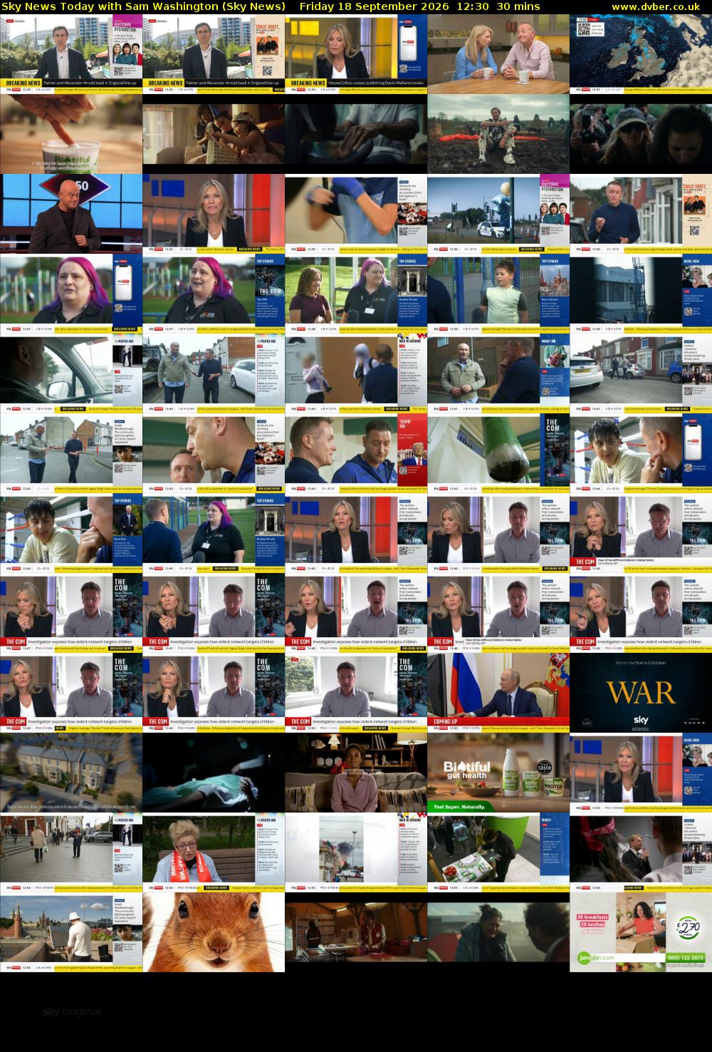 Sky News Today with Sam Washington (Sky News) Friday 18 September 2026 12:30 - 13:00