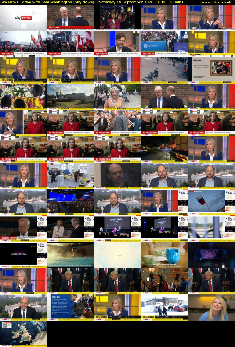 Sky News Today with Sam Washington (Sky News) Saturday 19 September 2026 10:00 - 10:30