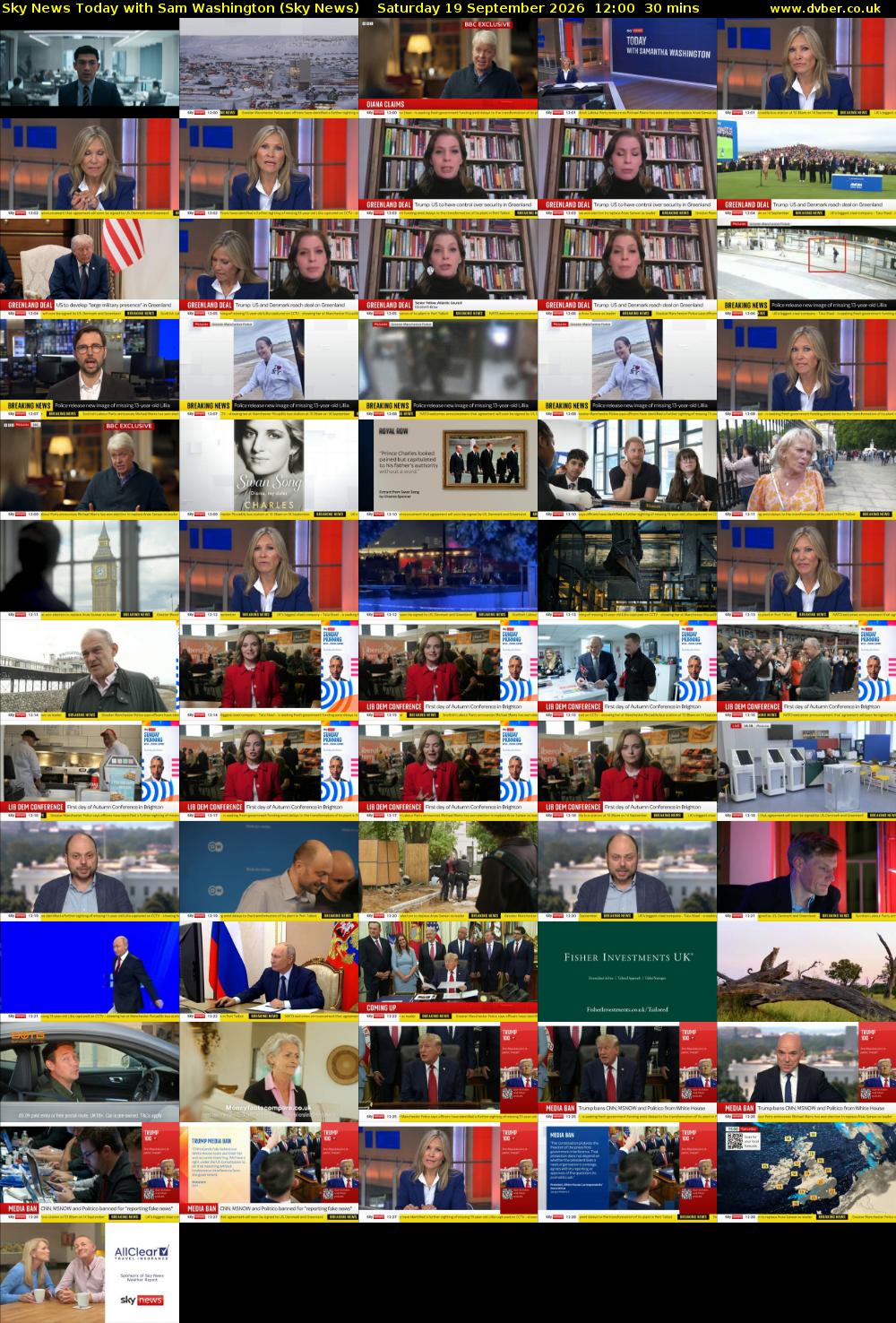 Sky News Today with Sam Washington (Sky News) Saturday 19 September 2026 12:00 - 12:30