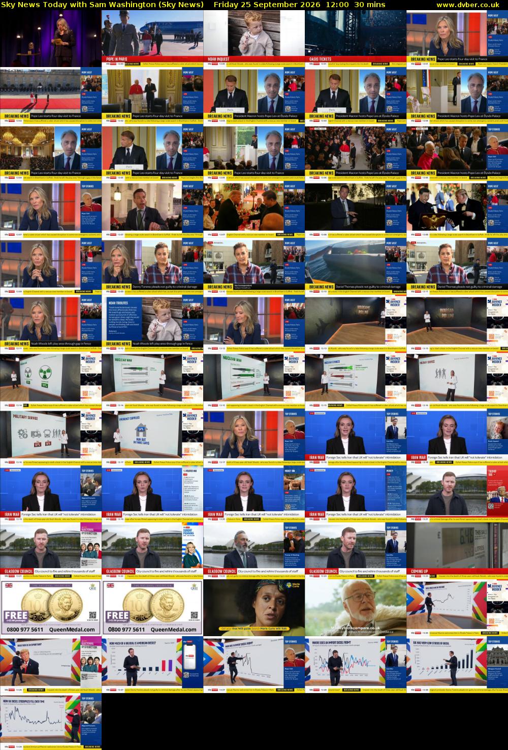 Sky News Today with Sam Washington (Sky News) Friday 25 September 2026 12:00 - 12:30