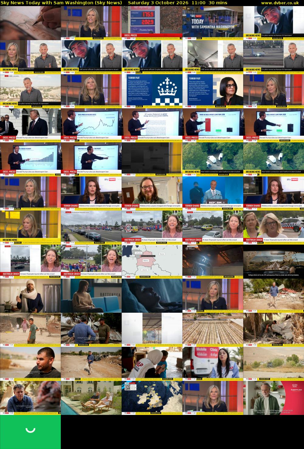 Sky News Today with Sam Washington (Sky News) Saturday 3 October 2026 11:00 - 11:30