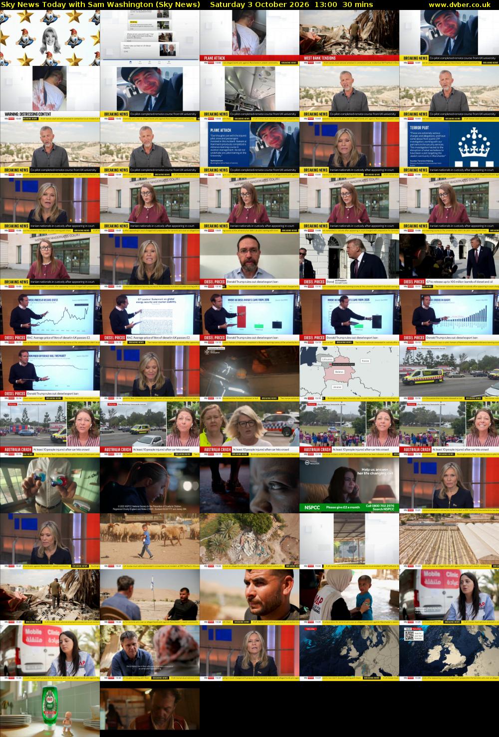 Sky News Today with Sam Washington (Sky News) Saturday 3 October 2026 13:00 - 13:30