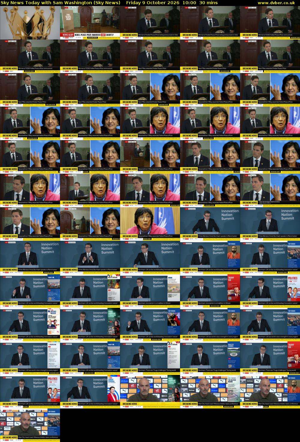 Sky News Today with Sam Washington (Sky News) Friday 9 October 2026 10:00 - 10:30