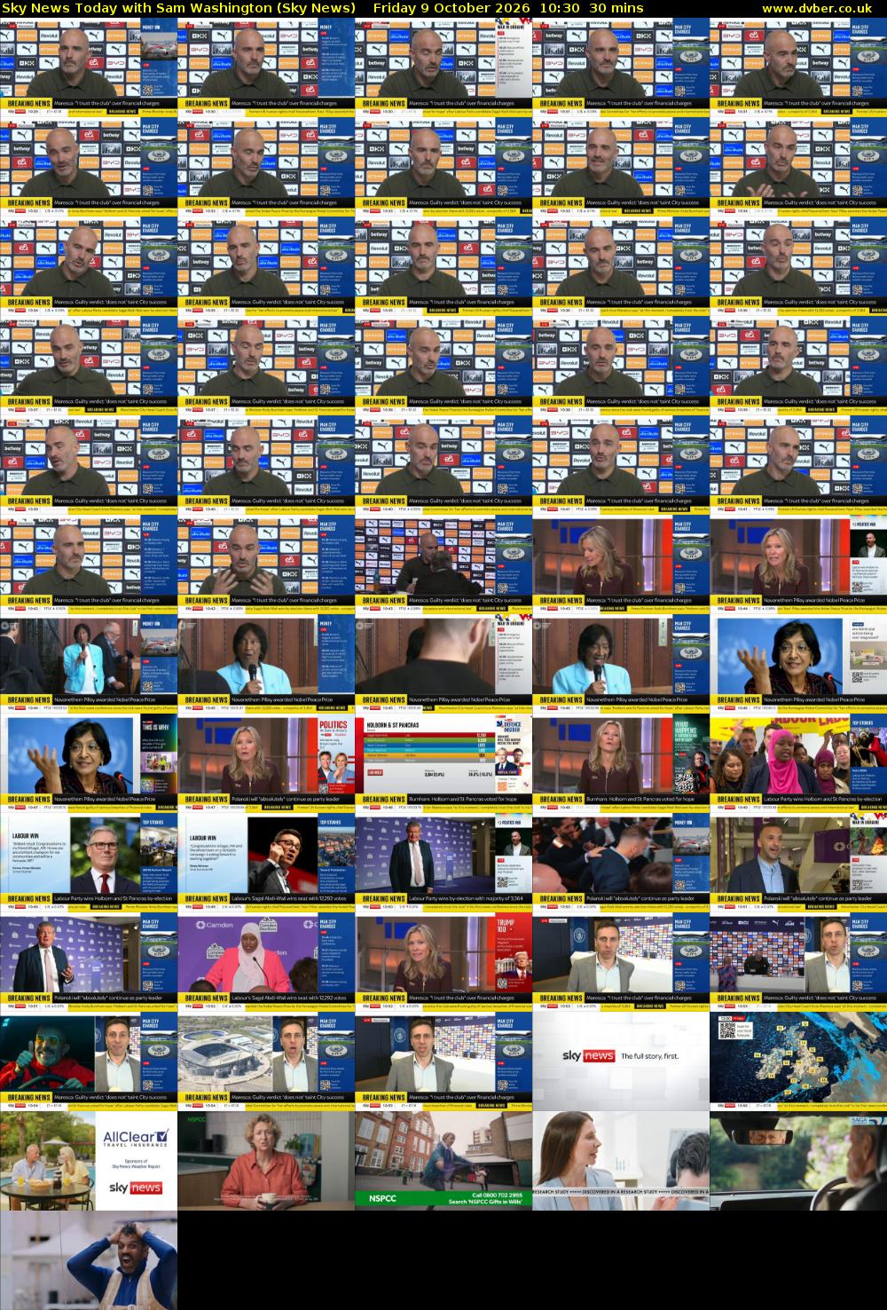 Sky News Today with Sam Washington (Sky News) Friday 9 October 2026 10:30 - 11:00