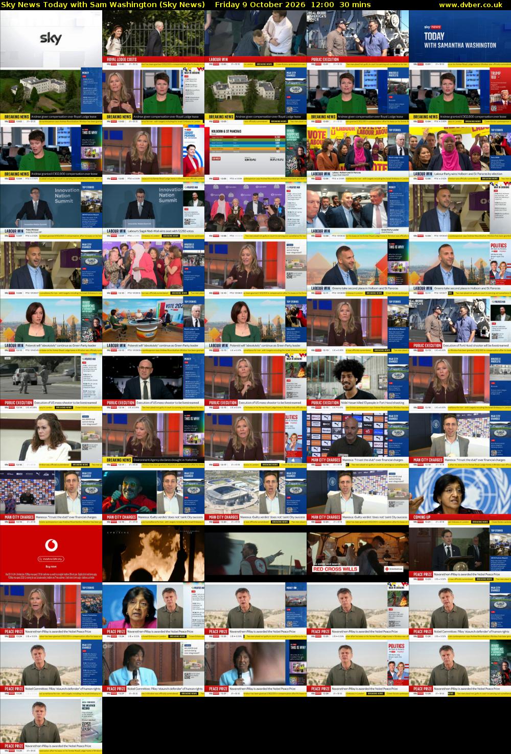 Sky News Today with Sam Washington (Sky News) Friday 9 October 2026 12:00 - 12:30
