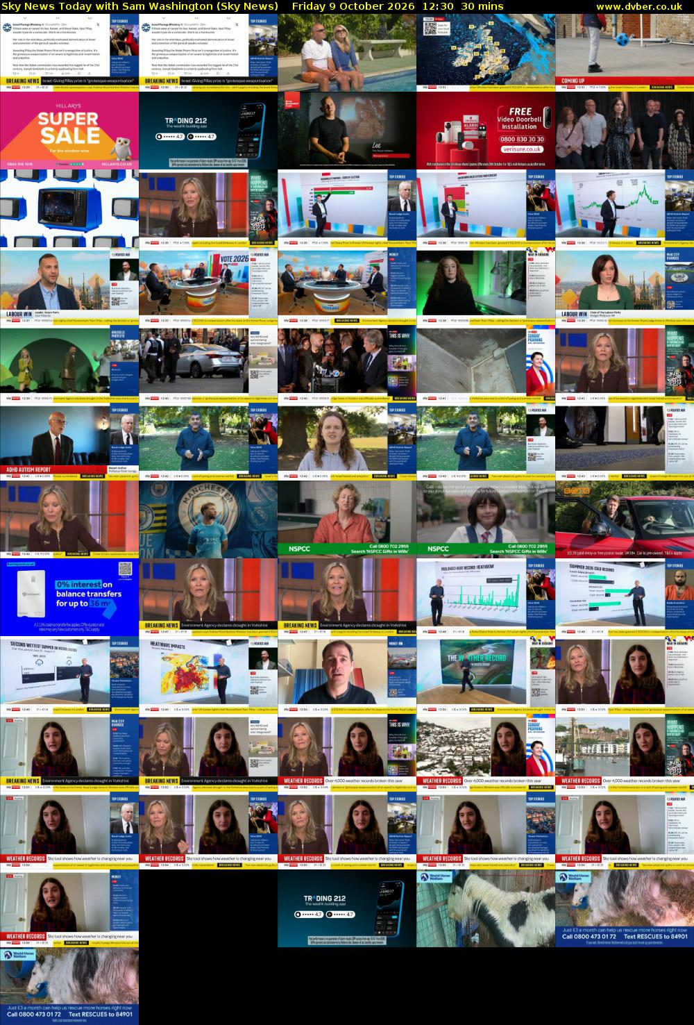 Sky News Today with Sam Washington (Sky News) Friday 9 October 2026 12:30 - 13:00
