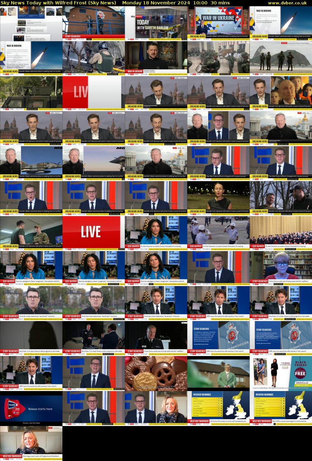 Sky News Today with Wilfred Frost (Sky News) Monday 18 November 2024 10:00 - 10:30