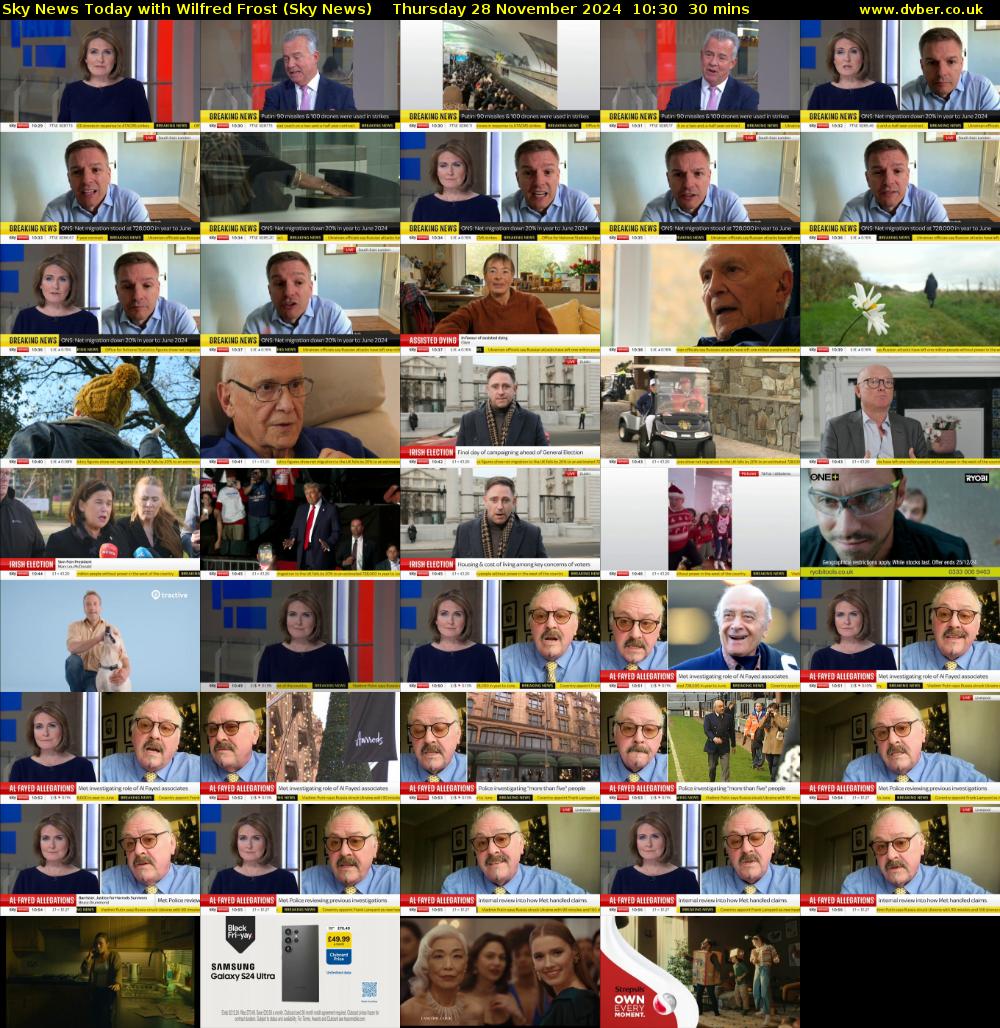Sky News Today with Wilfred Frost (Sky News) Thursday 28 November 2024 10:30 - 11:00