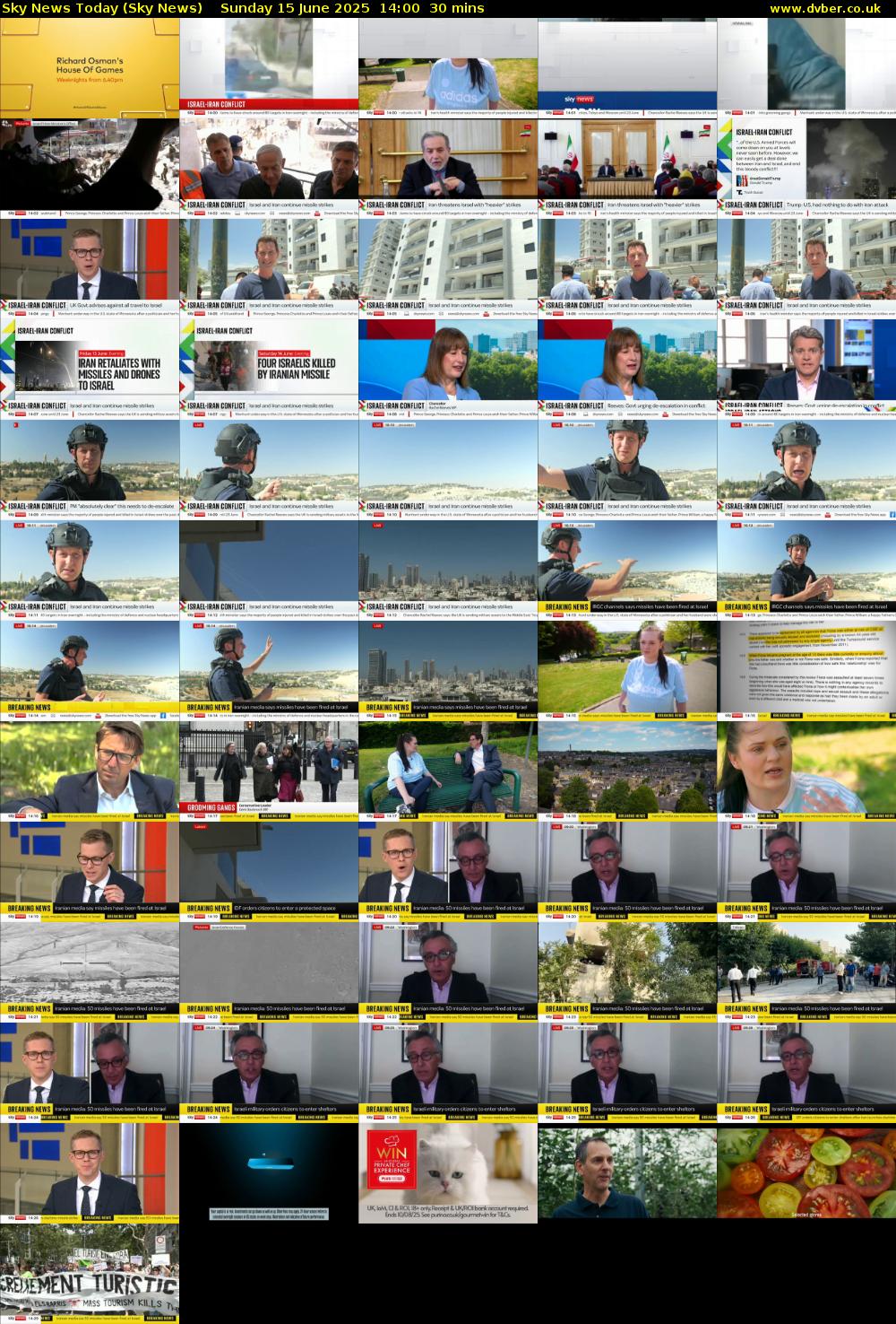 Sky News Today (Sky News) Sunday 15 June 2025 14:00 - 14:30