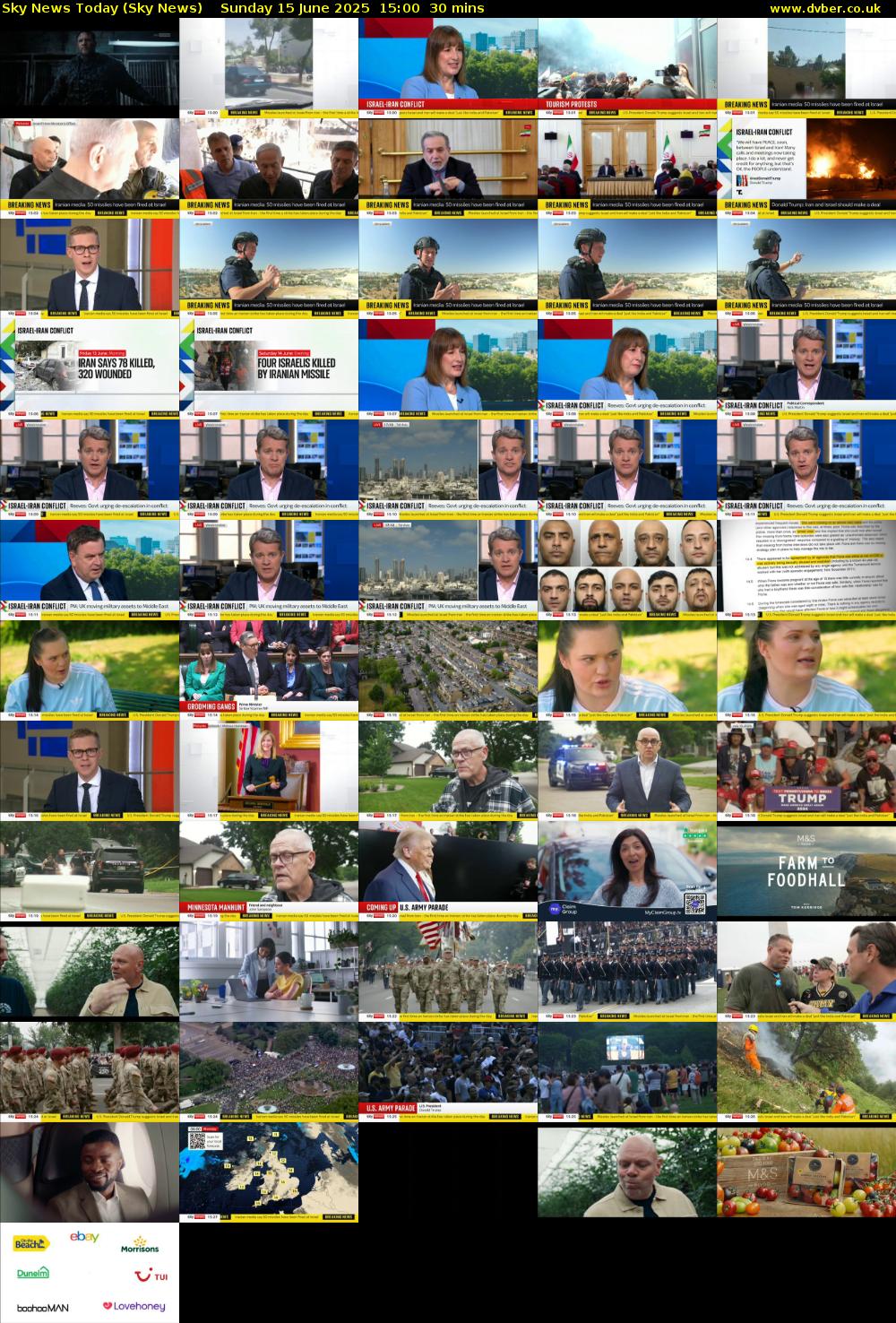 Sky News Today (Sky News) Sunday 15 June 2025 15:00 - 15:30