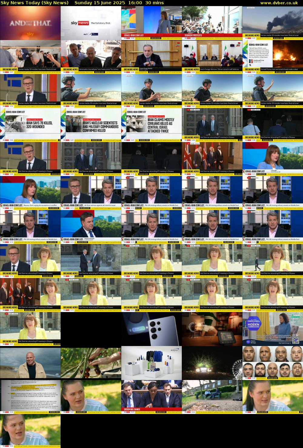 Sky News Today (Sky News) Sunday 15 June 2025 16:00 - 16:30