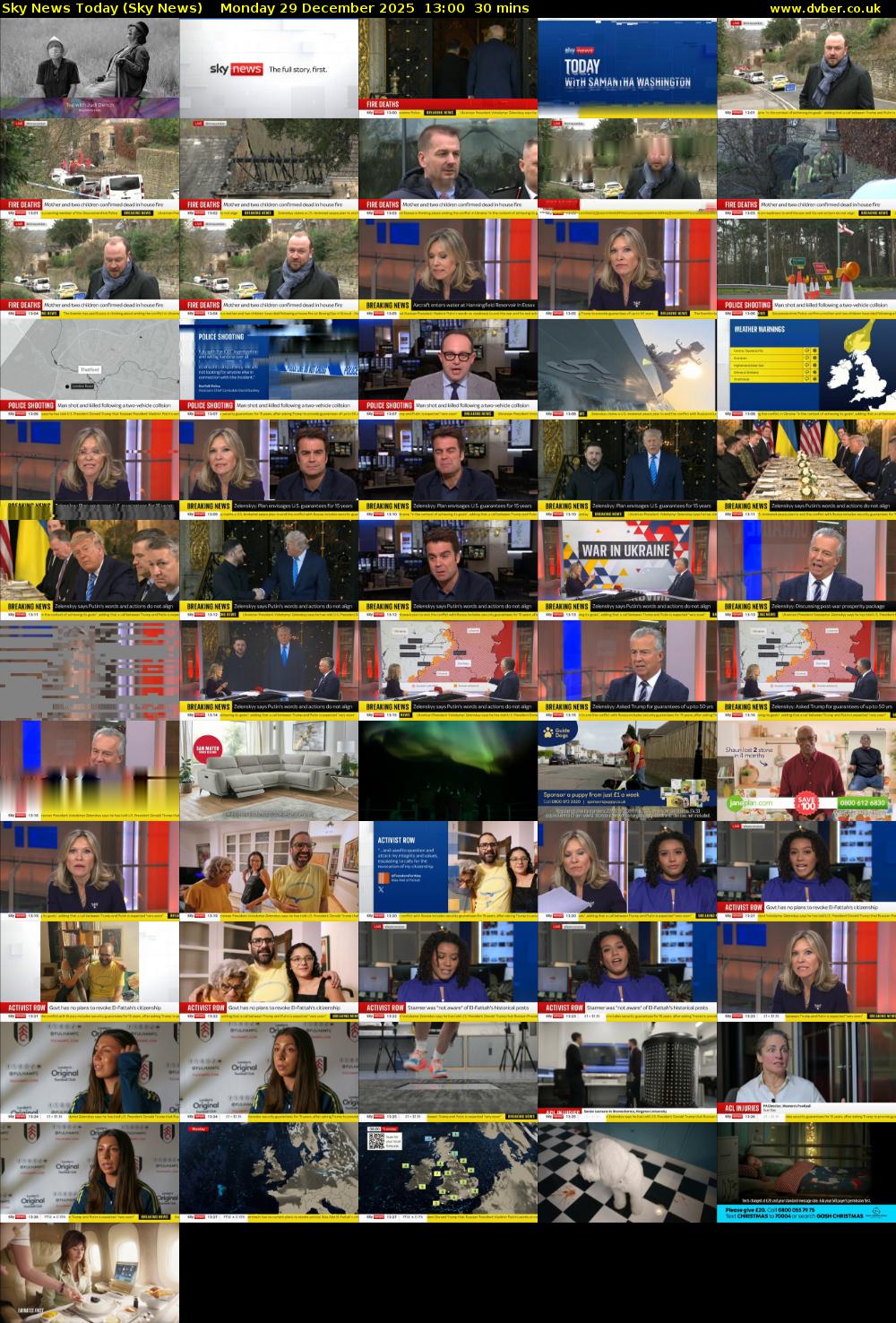 Sky News Today (Sky News) Monday 29 December 2025 13:00 - 13:30