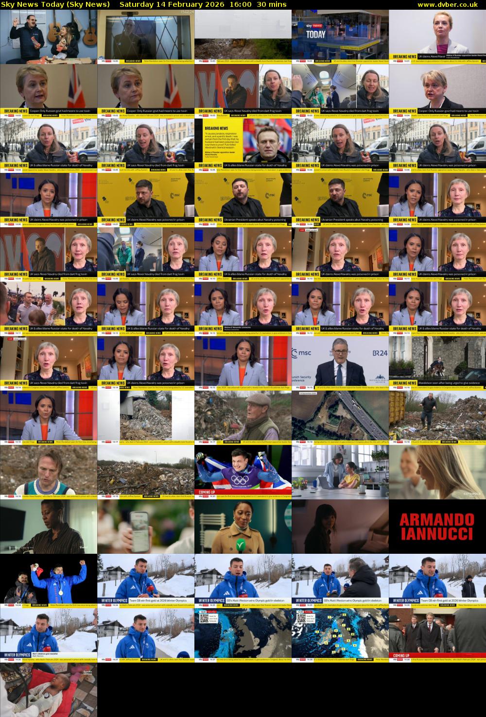 Sky News Today (Sky News) Saturday 14 February 2026 16:00 - 16:30