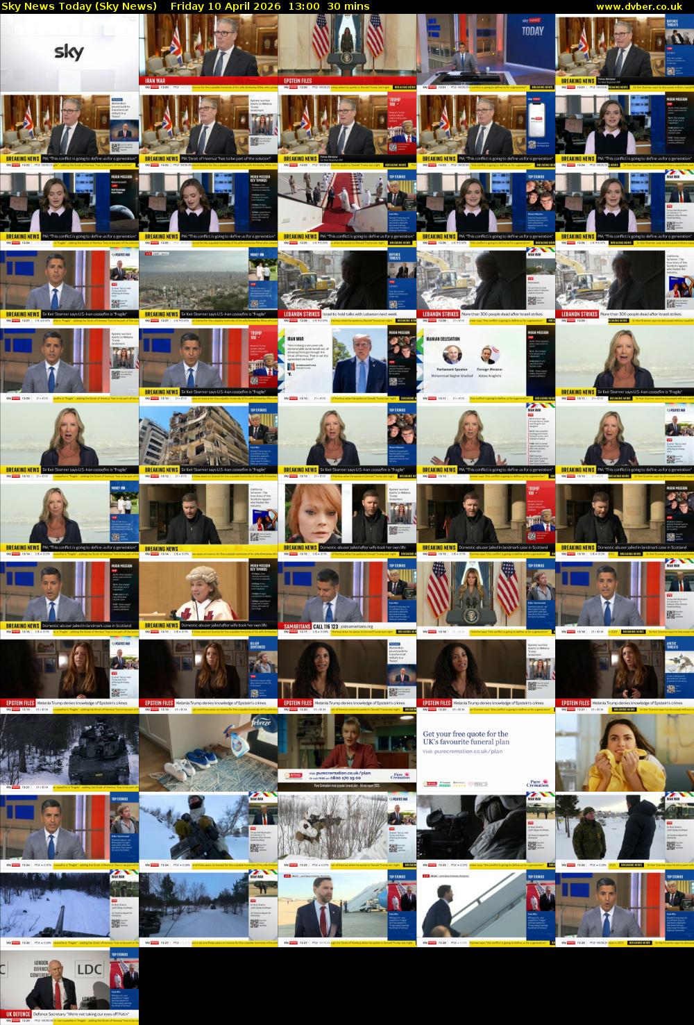 Sky News Today (Sky News) Friday 10 April 2026 13:00 - 13:30
