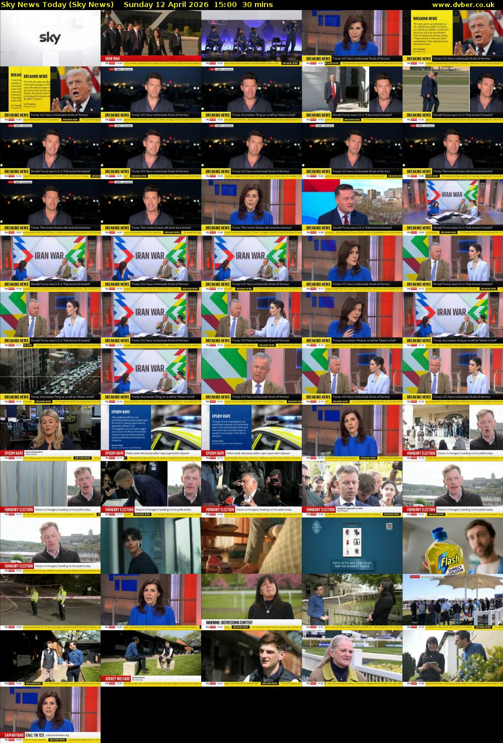 Sky News Today (Sky News) Sunday 12 April 2026 15:00 - 15:30