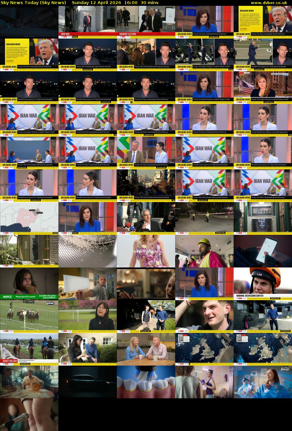 Sky News Today (Sky News) Sunday 12 April 2026 16:00 - 16:30