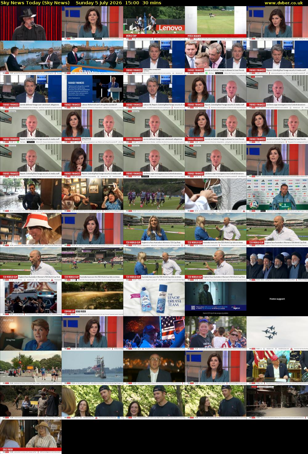 Sky News Today (Sky News) Sunday 5 July 2026 15:00 - 15:30