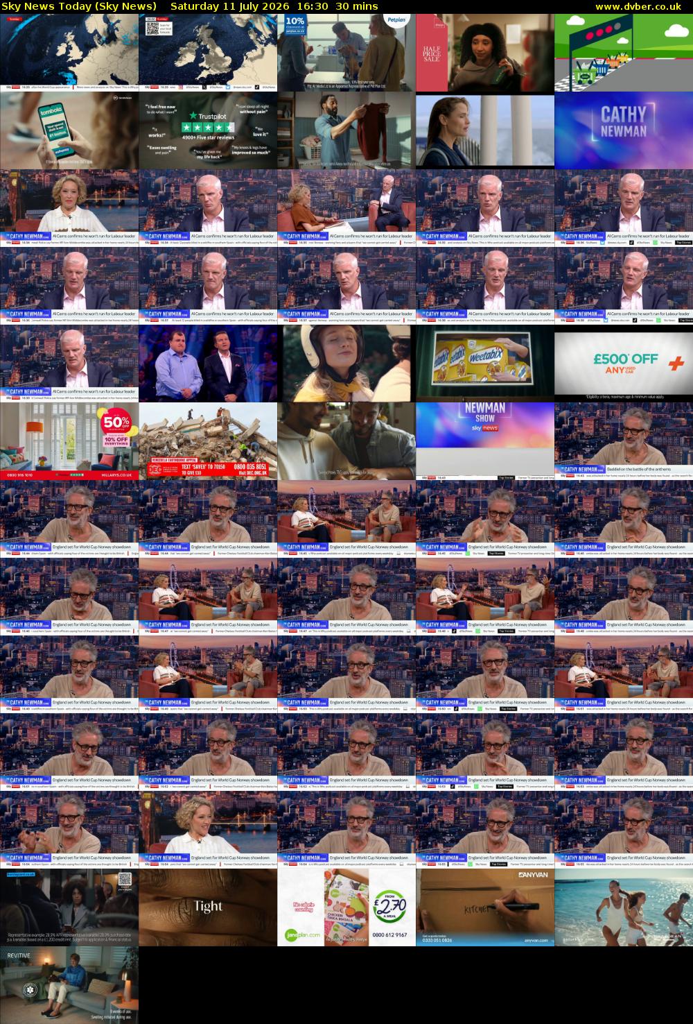 Sky News Today (Sky News) Saturday 11 July 2026 16:30 - 17:00