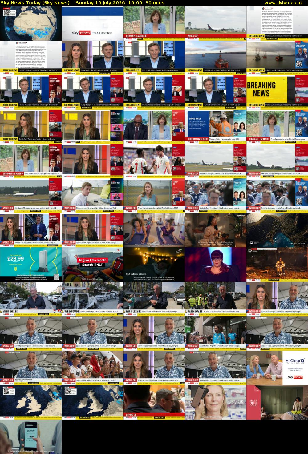 Sky News Today (Sky News) Sunday 19 July 2026 16:00 - 16:30