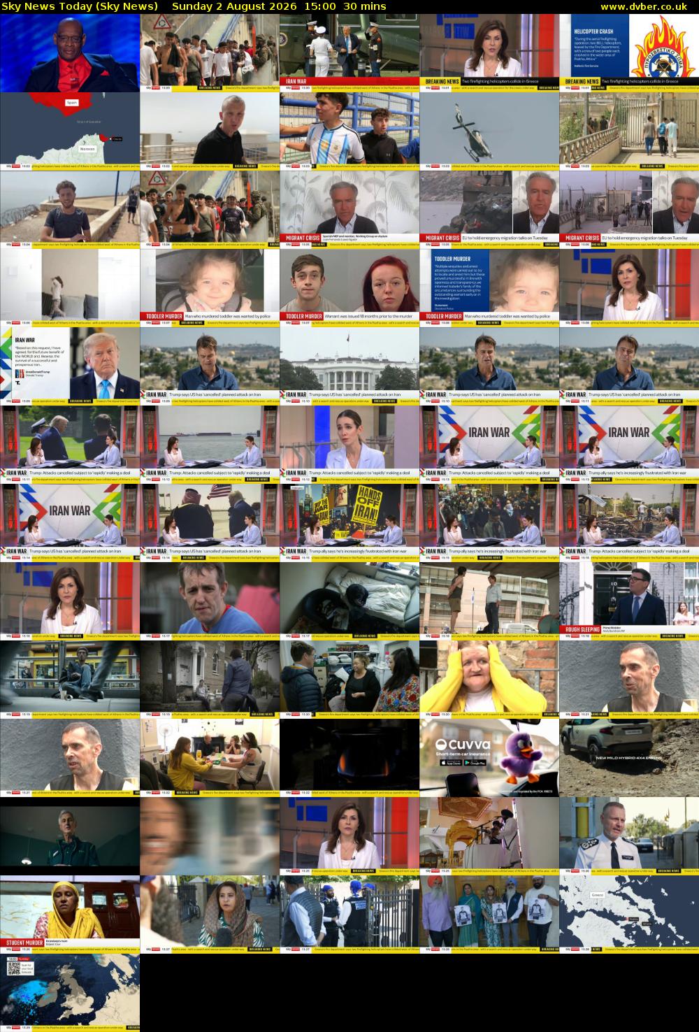 Sky News Today (Sky News) Sunday 2 August 2026 15:00 - 15:30