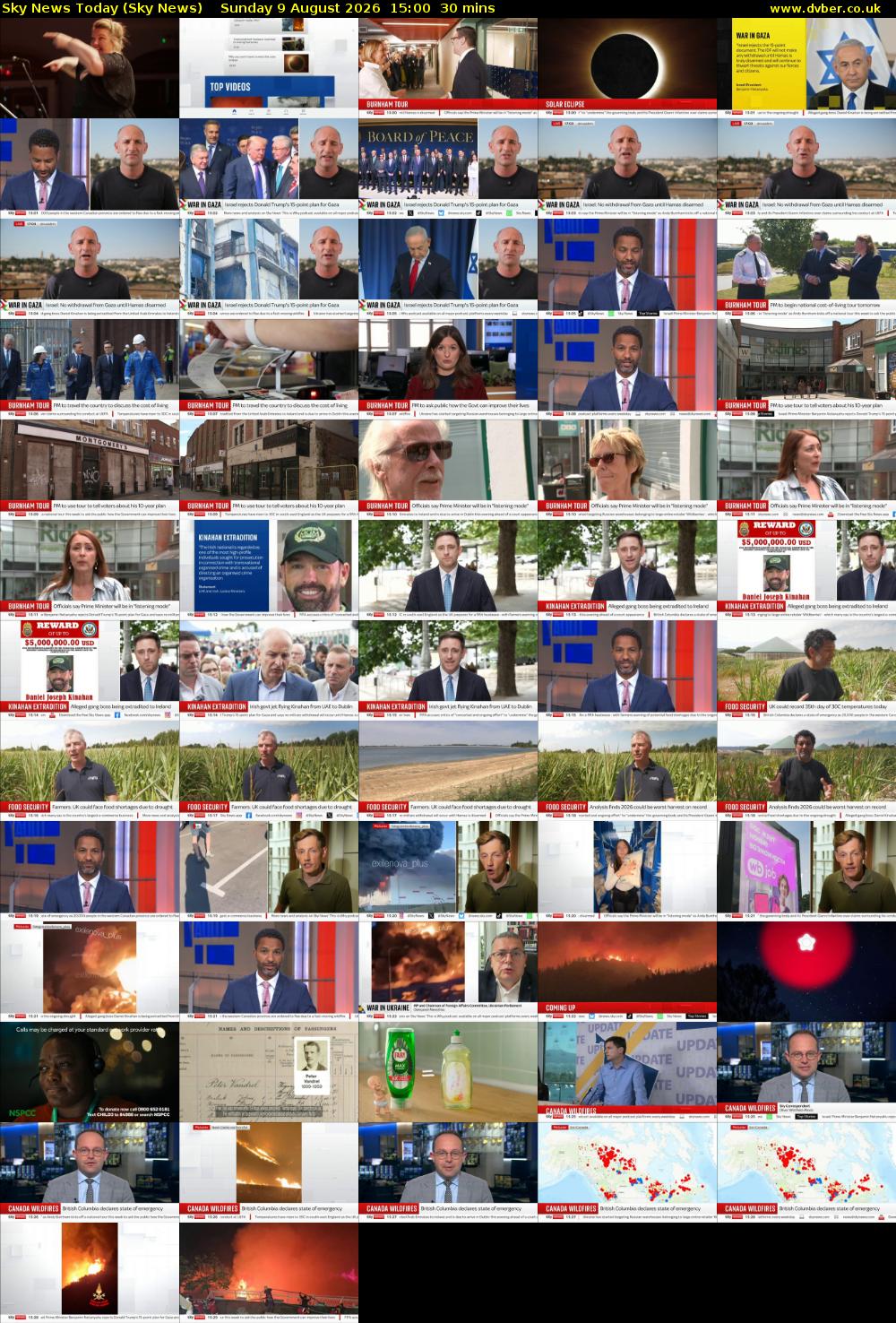 Sky News Today (Sky News) Sunday 9 August 2026 15:00 - 15:30