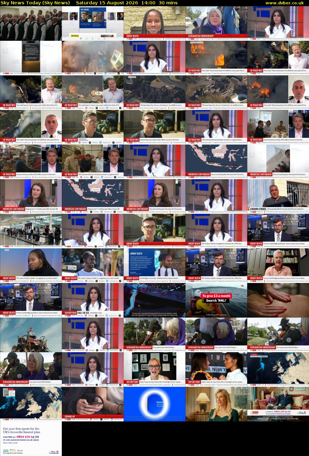 Sky News Today (Sky News) Saturday 15 August 2026 14:00 - 14:30