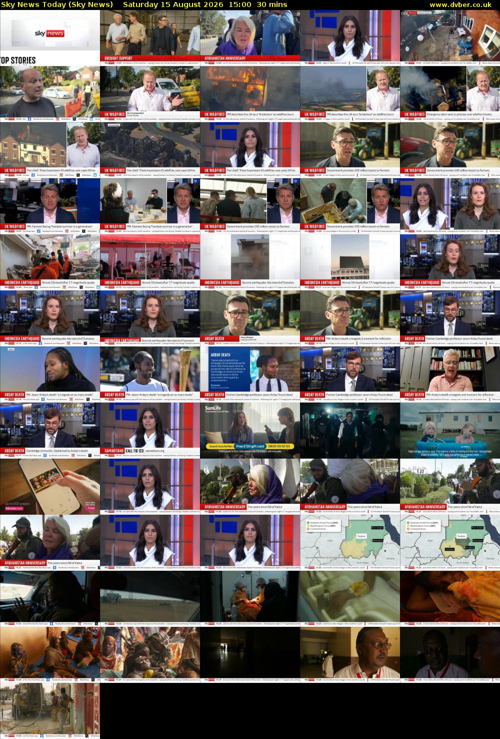 Sky News Today (Sky News) Saturday 15 August 2026 15:00 - 15:30