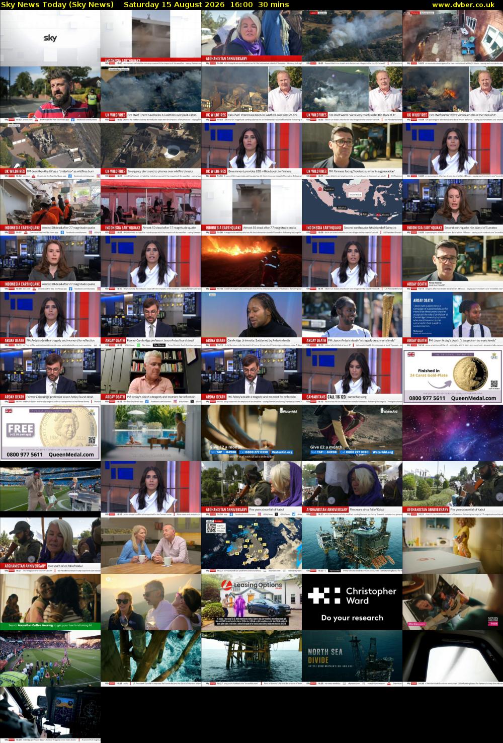 Sky News Today (Sky News) Saturday 15 August 2026 16:00 - 16:30