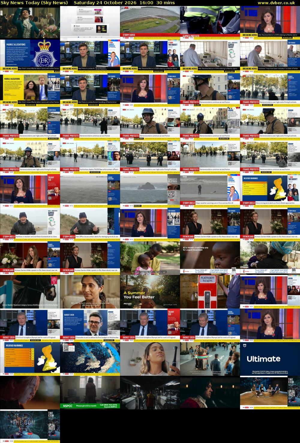 Sky News Today (Sky News) Saturday 24 October 2026 16:00 - 16:30