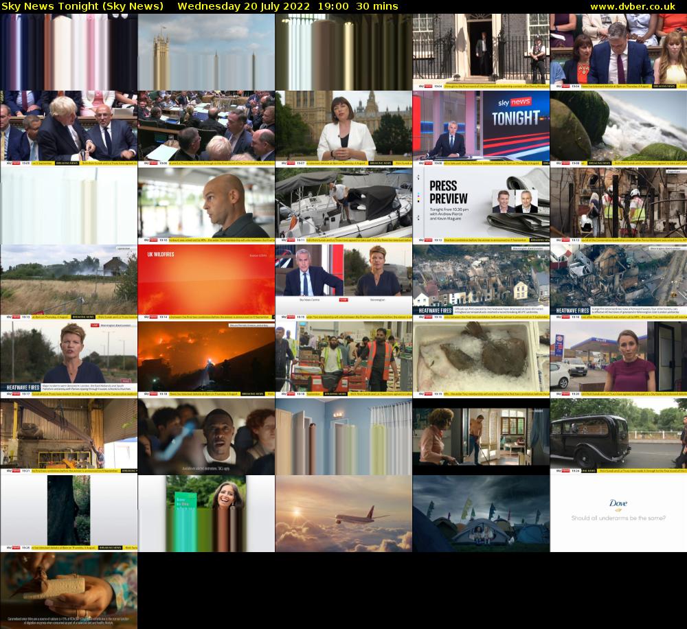 Sky News Tonight (Sky News) Wednesday 20 July 2022 19:00 - 19:30