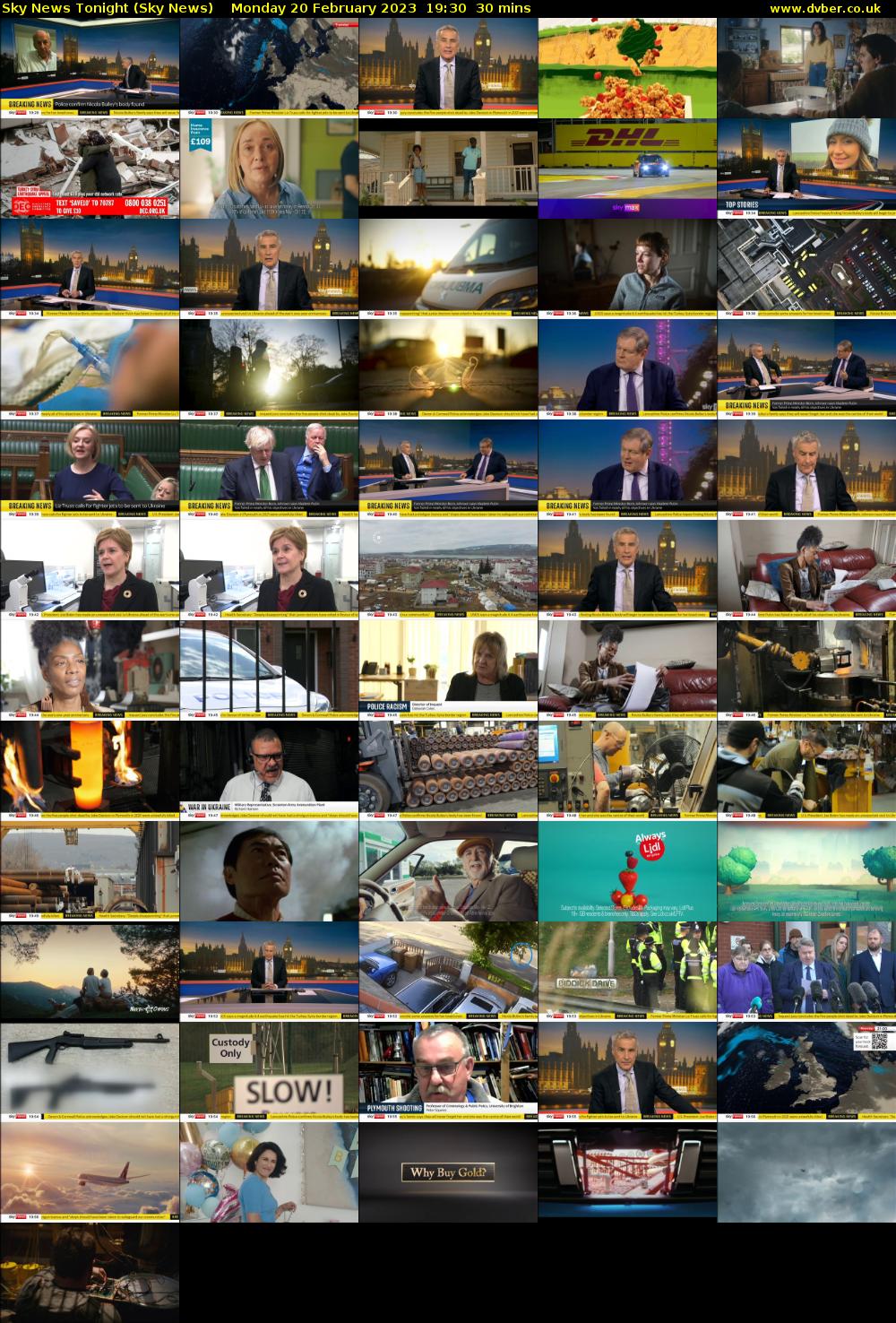 Sky News Tonight (Sky News) Monday 20 February 2023 19:30 - 20:00