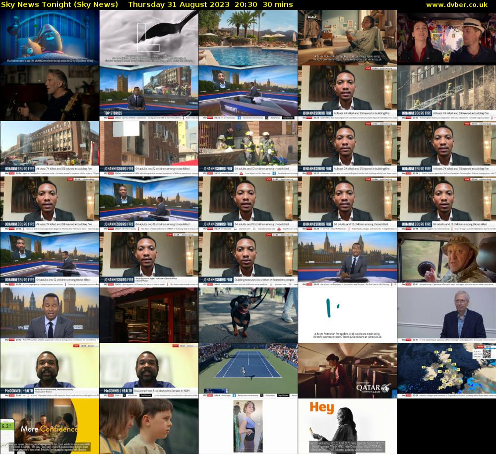 Sky News Tonight (Sky News) Thursday 31 August 2023 20:30 - 21:00