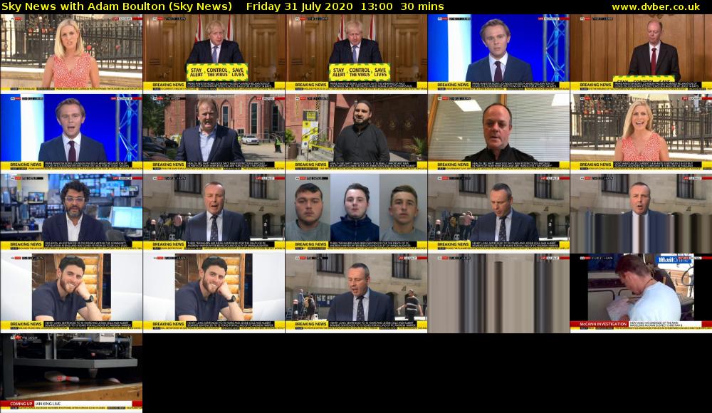 Sky News With Adam Boulton (Sky News) Friday 31 July 2020 13:00 - 13:30