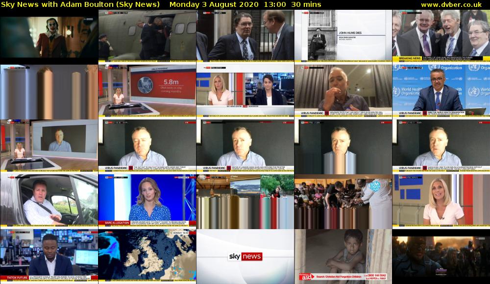 Sky News With Adam Boulton (Sky News) Monday 3 August 2020 13:00 - 13:30