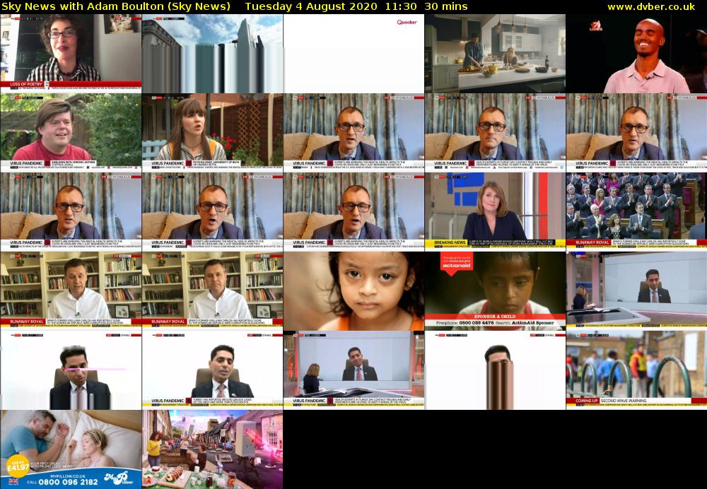Sky News With Adam Boulton (Sky News) Tuesday 4 August 2020 11:30 - 12:00