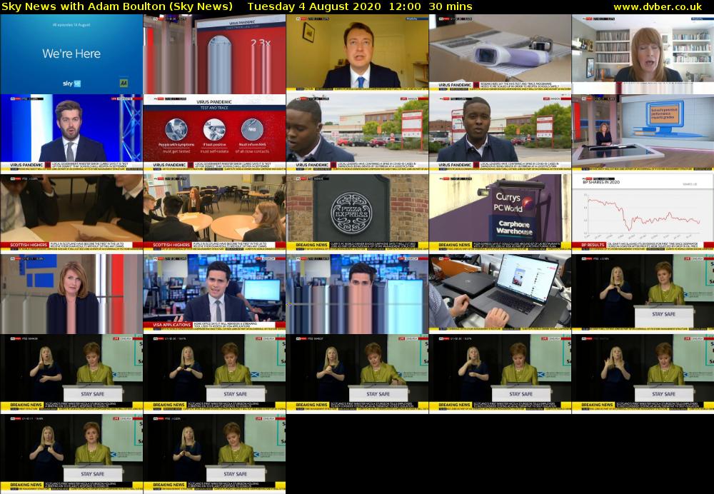Sky News With Adam Boulton (Sky News) Tuesday 4 August 2020 12:00 - 12:30