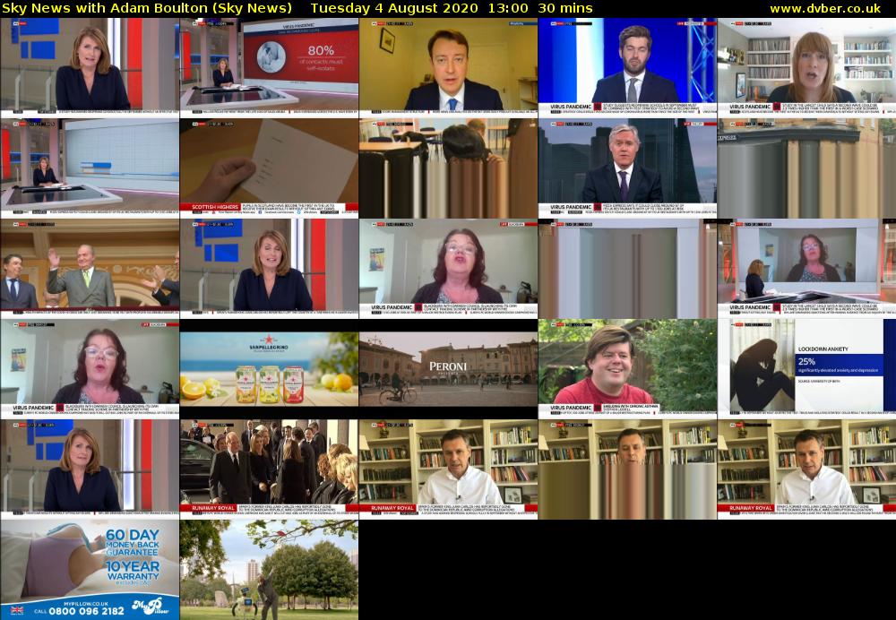 Sky News With Adam Boulton (Sky News) Tuesday 4 August 2020 13:00 - 13:30