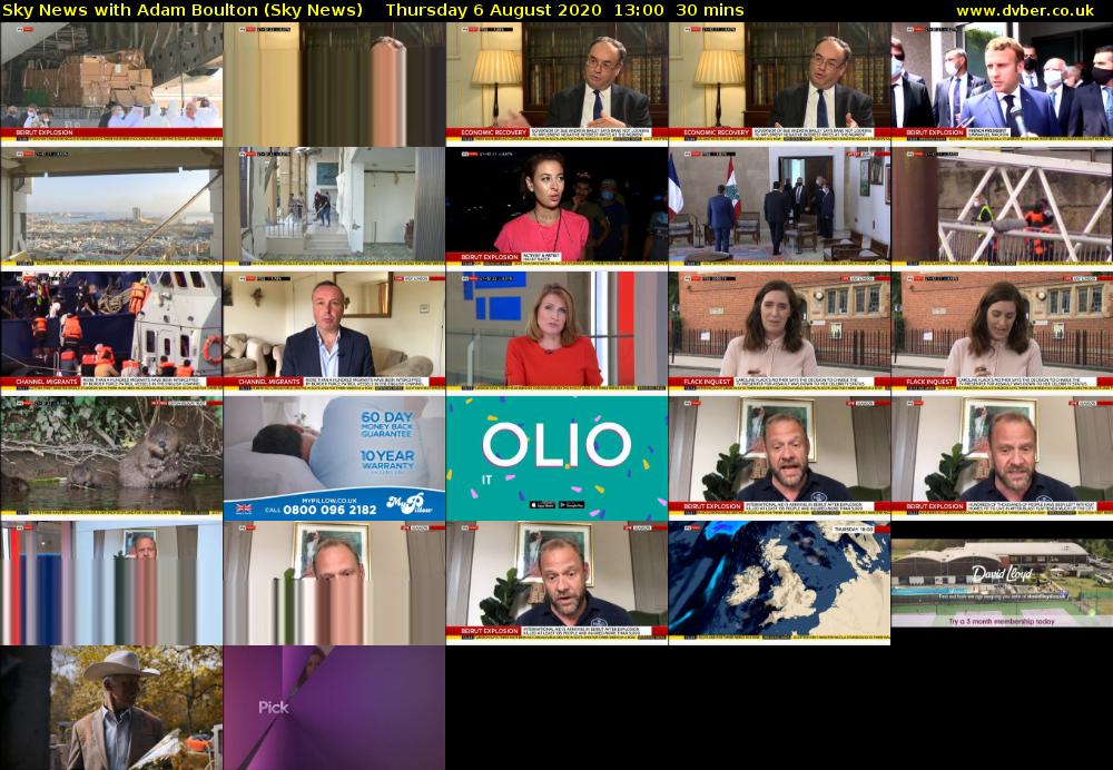 Sky News With Adam Boulton (Sky News) Thursday 6 August 2020 13:00 - 13:30