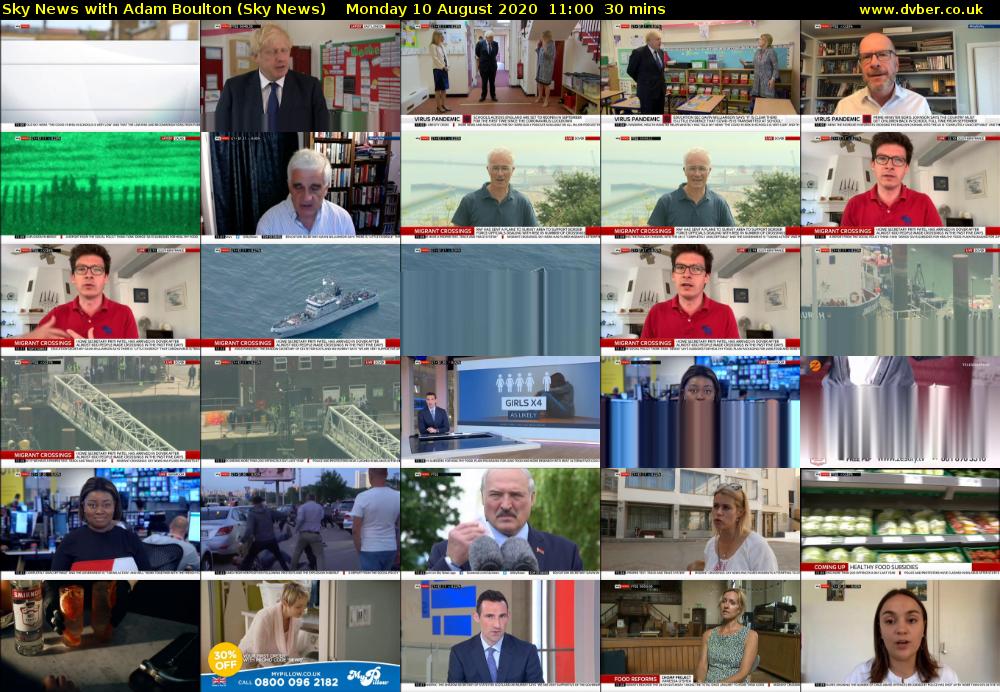 Sky News With Adam Boulton (Sky News) Monday 10 August 2020 11:00 - 11:30