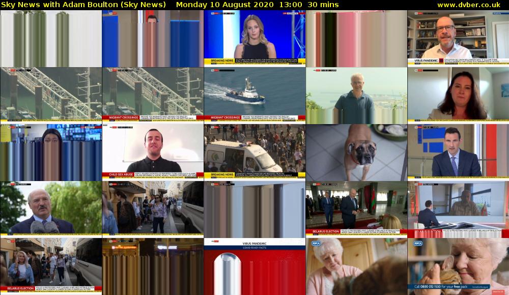 Sky News With Adam Boulton (Sky News) Monday 10 August 2020 13:00 - 13:30
