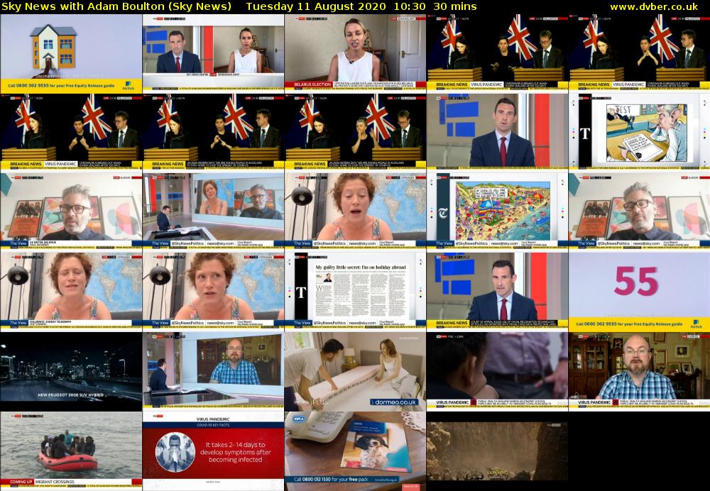 Sky News With Adam Boulton (Sky News) Tuesday 11 August 2020 10:30 - 11:00