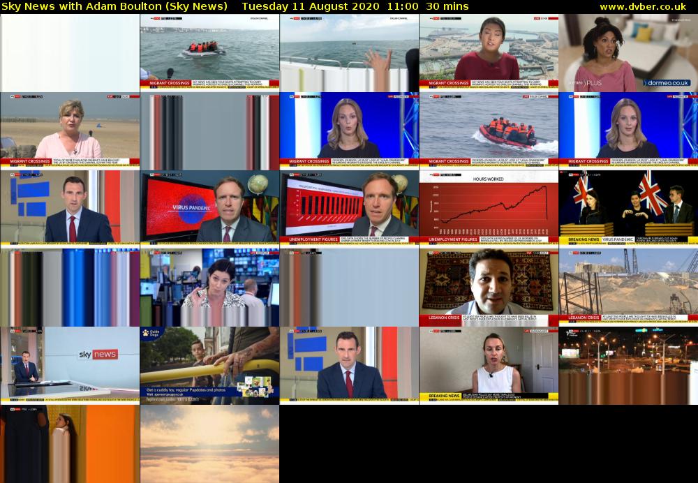 Sky News With Adam Boulton (Sky News) Tuesday 11 August 2020 11:00 - 11:30