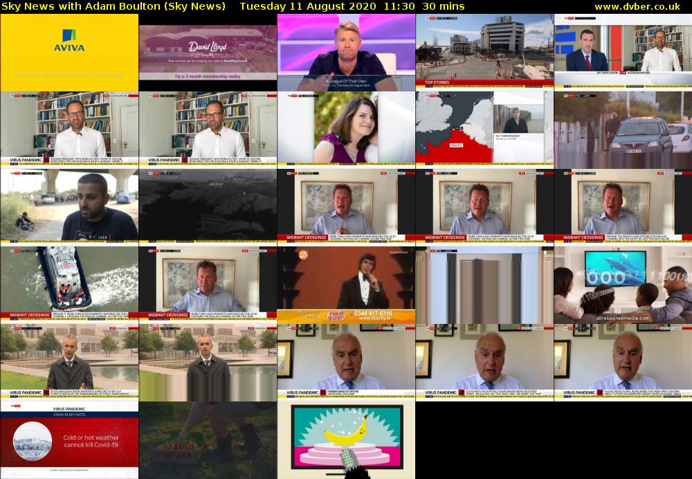 Sky News With Adam Boulton (Sky News) Tuesday 11 August 2020 11:30 - 12:00