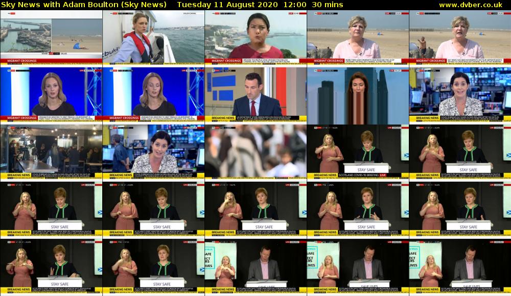 Sky News With Adam Boulton (Sky News) Tuesday 11 August 2020 12:00 - 12:30