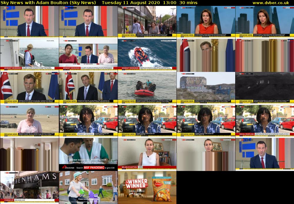 Sky News With Adam Boulton (Sky News) Tuesday 11 August 2020 13:00 - 13:30