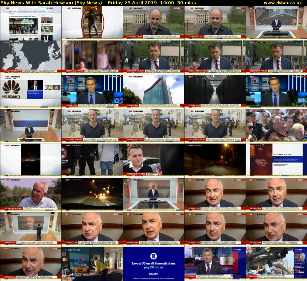 Sky News With Sarah Hewson (Sky News) Friday 26 April 2019 14:00 - 14:30