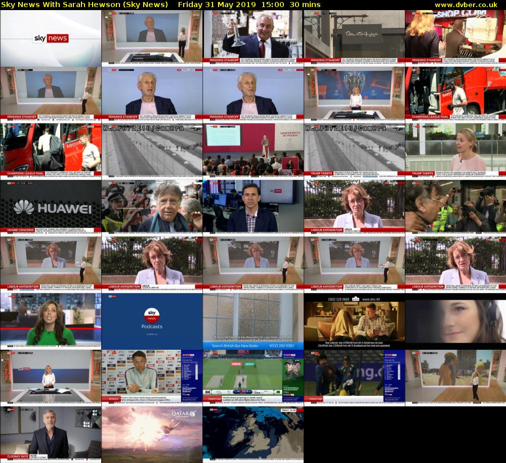 Sky News With Sarah Hewson (Sky News) Friday 31 May 2019 15:00 - 15:30