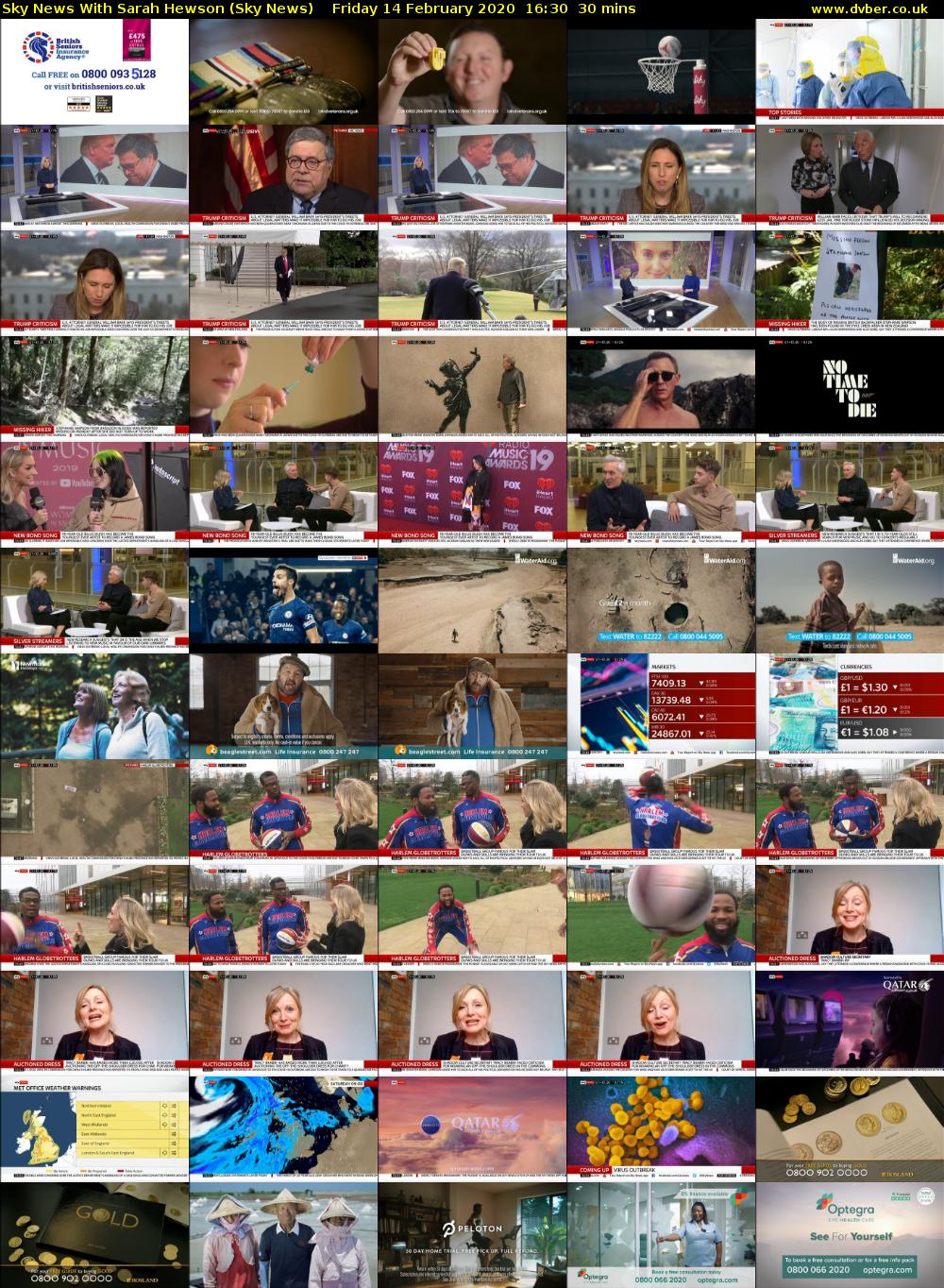 Sky News With Sarah Hewson (Sky News) Friday 14 February 2020 16:30 - 17:00